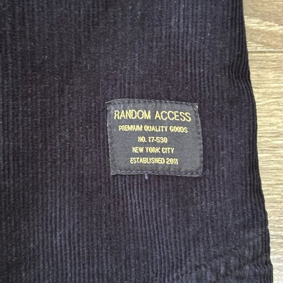 Random Access Men’s Corduroy Shirt S Navy Blue Button-Up Casual Fall Jersey - Picture 3 of 16